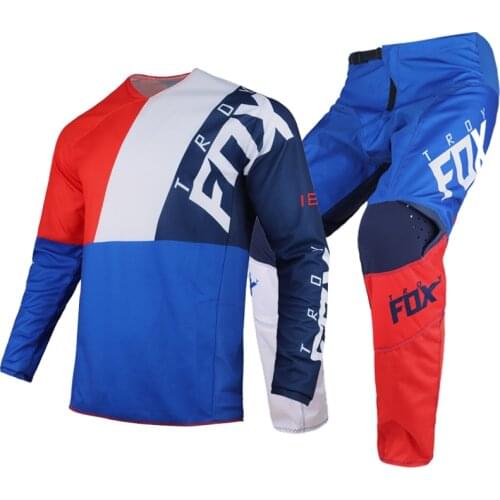 2019 Troy Fox MX 180 Cota Blue Jersey & Pant Combo Motocross Motorbike Dirt Bike Off-road ATV BMX Gear Set