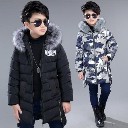 2020 Children Winter Camouflage Coat Kids Warm Hooded Jacket Camouflage Print Warm Jacket Fashion Thick Hooded Outerwear