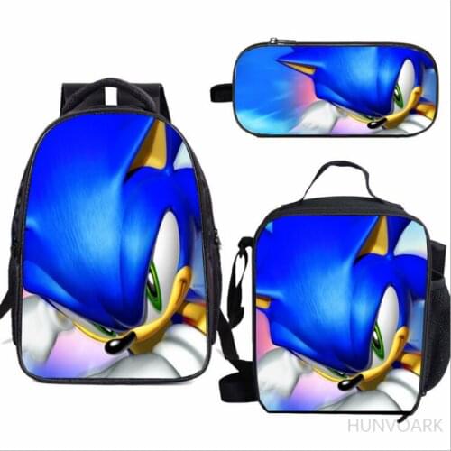 3pcs SONIC RACING Backpack Set With shoulder bag Children School Bags Backpack Teenager Boys Girls Mochila Escolar Infantil