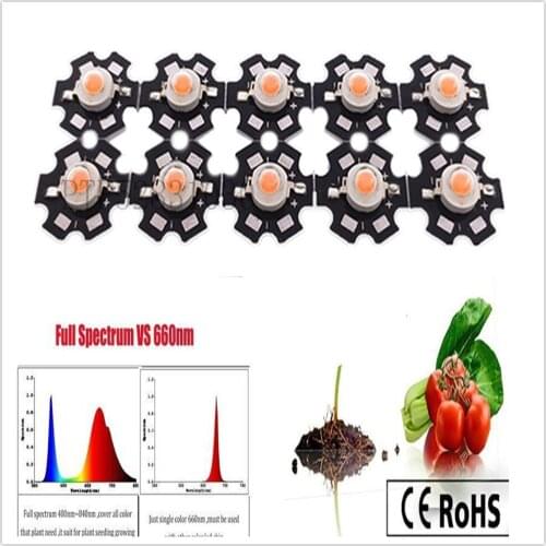 3w full spectrum led grow light chip 380-840nm , best led grow chip for indoor plant grow