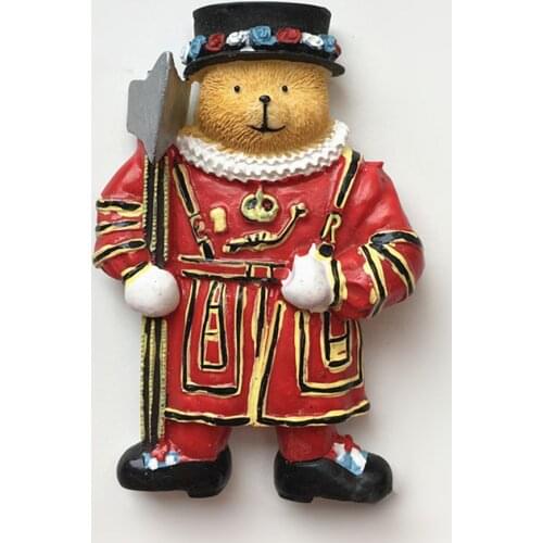 Handmade Painted Royal Guard Soldier Bear 3D Fridge Magnets Travel Souvenirs Refrigerator Magnetic Sticker Home Decortion