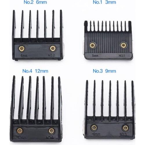 4Pcs Universal Hair Clipper Limit Comb Guide Attachment Size Barber Replacement 3/6/9/12mm Shaving Combs