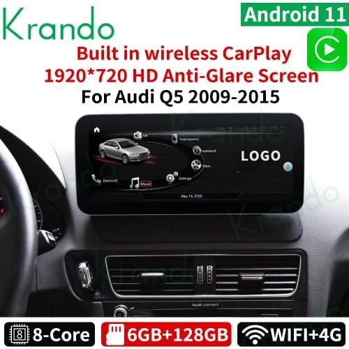 Krando Android 10 Car radio For Audi Q5 2009-2017 Google SWC BT WIFI Multimedia Player 4+128G Car dvd radio LHD autoradio