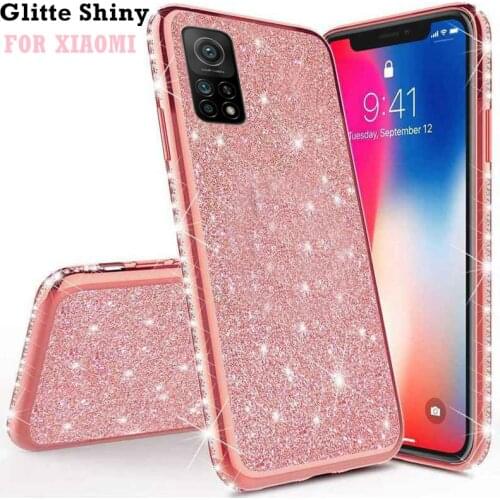 Glitter TPU Case For Xiaomi Mi 6 8 9 10 11 Lite 10T 9T Redmi Note 8 9 8T 9S Poco X3 NFC F2 Pro Shiny Bling Diamond Cover Shell
