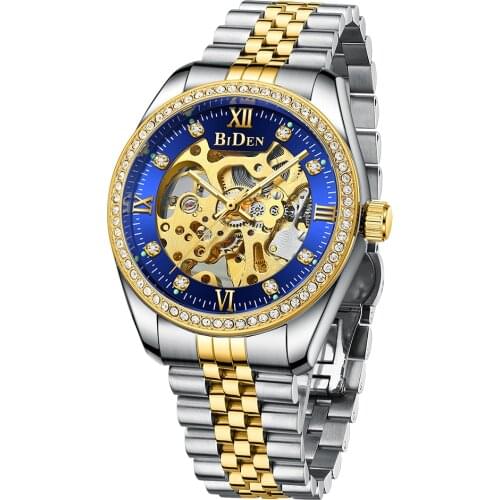 BIDEN brand mens watch 43mm automatic mechanical watch business sports waterproof 304L stainless steel sapphire watch