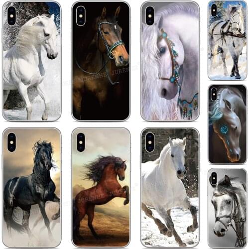 Black White Horse Phone Case For Sony Xperia XZ5 XZ3 XZ2 XZ4 Compact XA3 XA1 Plus XA2 Ultra L4 L3 5 10 1 II E5 8 Lite Cover