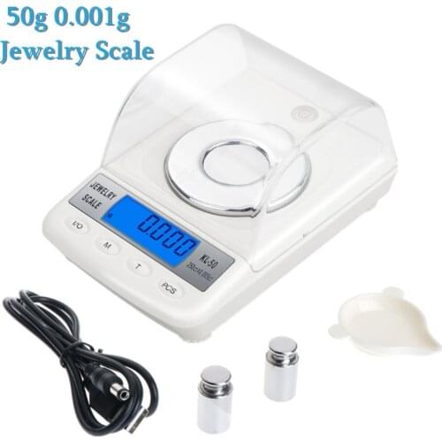 50g 0.001g Digital Jewelry Scale Precision Diamond Weight Balance Milligram Gram Counting Scale Medicinal Electronic Scale40%off