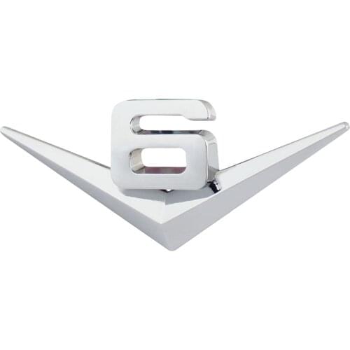 Chrome V6 for MUSTANG GT CS cobra shelby Fender trunk Emblem Badge Sticker