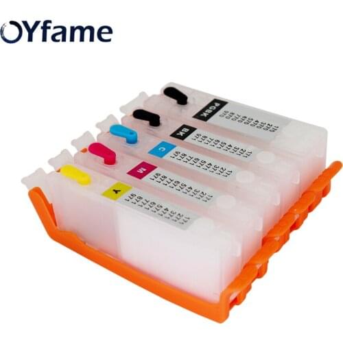 OYfame 5Color 470 Cartridge For Canon 470 471 PGI-470 CLI-471 Refillable Cartridge For Canon MG5740 MG6840 TS5040 TS6040 Printer