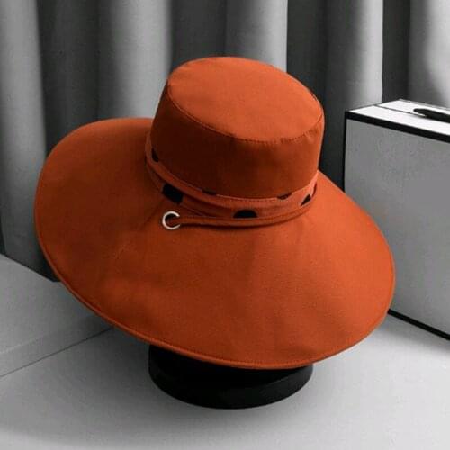 New Fisherman Hat Big Brim Summer Sun Cap Cover Neck Sunscreen UV Leisure Caps Polka Dot Big Brim Fisherman Hats