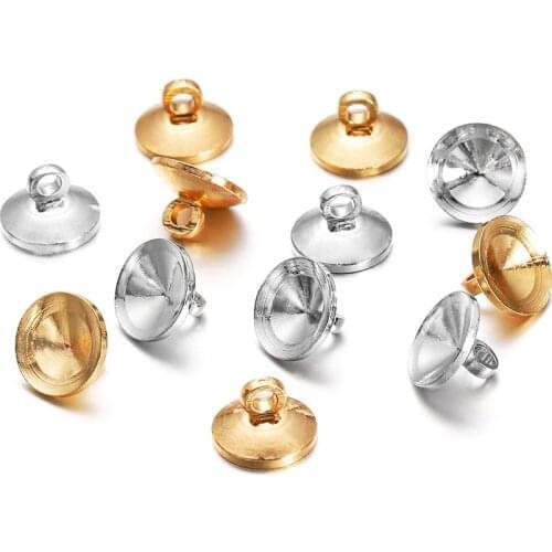 50pcs/lot Material Copper Beads Cap Fit Glass Wishing Bottle Pendant Caps Connectors For DIY Jewelry Making Handmade Supplies