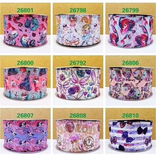 Free shipping 2019 new arrival 50yards cartoon printed grosgrain ribbons 26792