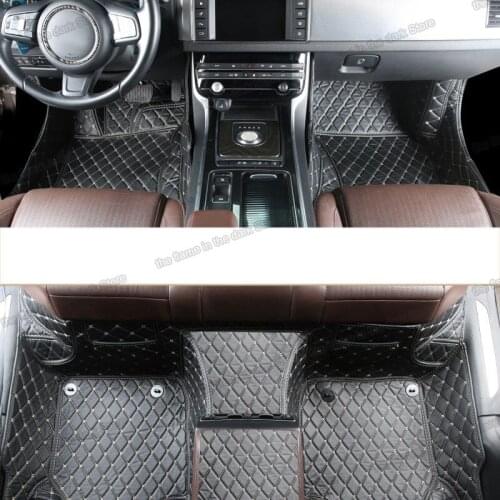 Lsrtw2017 leather car floor mat for jaguar f-pace 2015 2016 2017 2018 2019 2020 rug carpet f pace accessories sticker interior