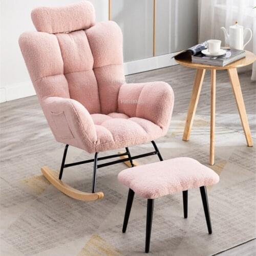 Nordic Living Room Chairs Living Room Single Sofa Household Luxury Lazy Sofa Back Rocking Chair Bedroom Balcony Lounge Armchair