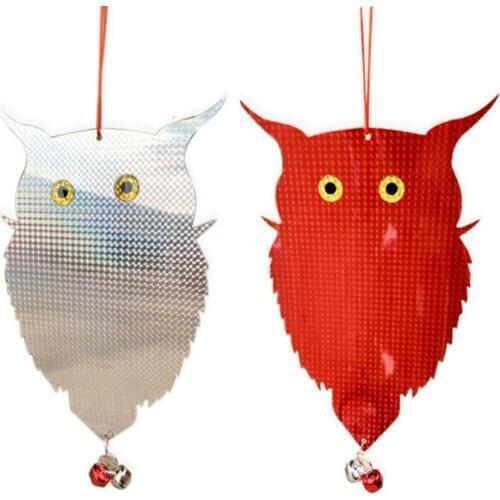 Hot Outdoor Garden Bird Repellent Hanging Fake Owl Laser Reflective Owl Scarecrow Scares Birds Pigeons Woodpecker Repellent Bird