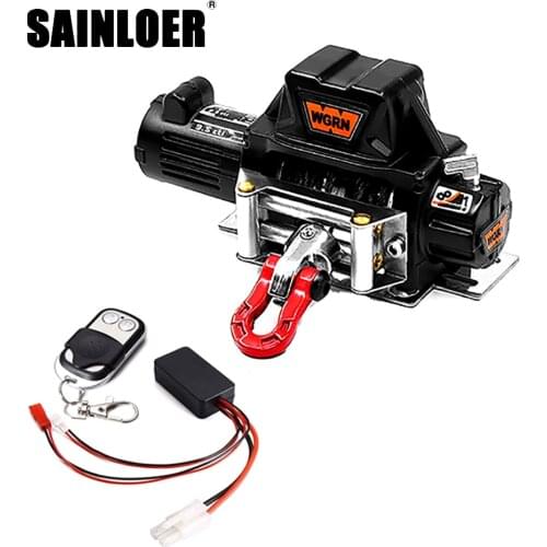 SAINLOER Metal Automatic Winch Wireless Remote Controller System for 1:10 RC Crawler Car Axial SCX10 90046 Traxxas TRX4 Redcat