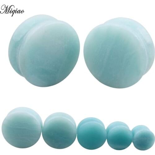 Miqiao 2pcs New Hot Selling Natural Stone Ears 5mm-25mm Exquisite Piercing Jewelry