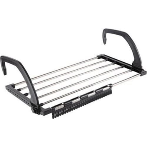 Fashionbalcony Drying Rack Folding Window Laundry Drying Rack Towel Storage Rack Round Tube