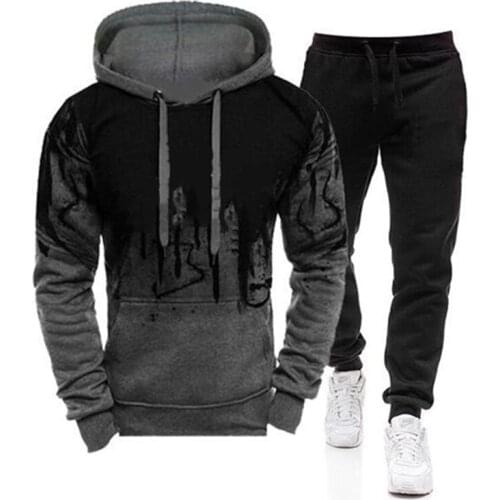 2020 New Mens Autumn Hoodies Tracksuit Set Male Sweatshirt Sweatpants Multi-pocket Fashion Trousers High Street Jackets Sets