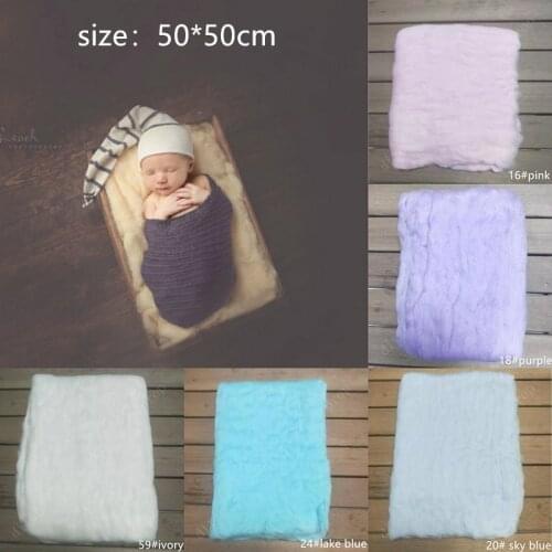 50*50cm Fluffy Wool Felt Fleece Real Pure Wool Basket Filler Stuffer Newborn Photography Props