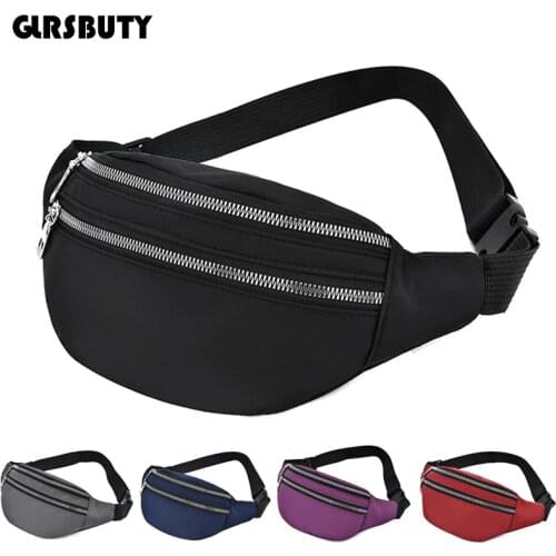 Waist Bag Women Fanny Pack Oxford Female Hip Bum Bag Men Banana Bag Women`s Belt Pocket Ladies Belly Money Pouch Fashion Purse