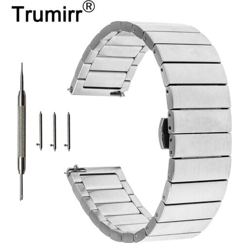 16mm 18mm 20mm Stainless Steel Watch Band for Armani Quick Release Strap Butterfly Buckle Belt Bracelet Black Rose Gold Silver