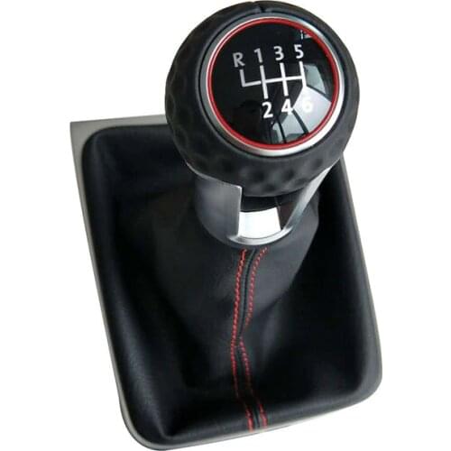 5 Speed 6 Gear Car Gear Shift Knobs Stick Handle With Gaitor Covered Leather Knob For VW GOLF 7 Mk7 2013 2014 2015 2016 2017