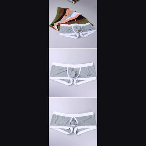 Penis Hole Boxer Shorts Men White Open Front Male Bulge Panties Enhancer Mens Underwear Sexy Penis Supporter Pouch Underpants