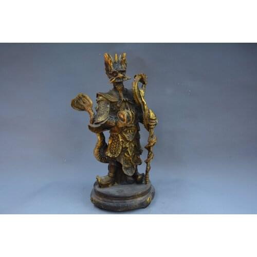 Collectable Qing Dynasty brass Statue,Dragon King,Free Shipping