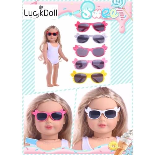 LUCKDOLL Sunglasses Fit 18 Inch American 43cm Baby Doll Clothes Accessories,Girls Toys,Generation,Birthday Gift