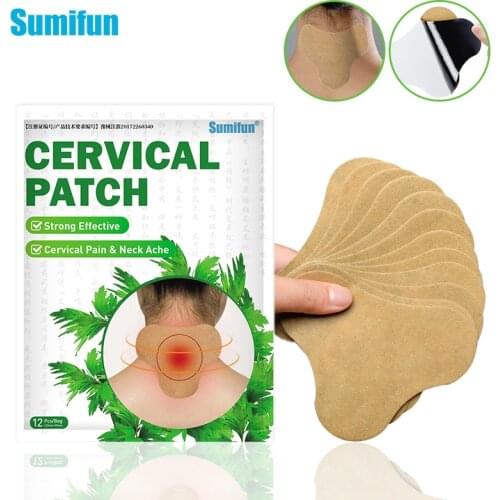 Sumifun 12pcs Joint Ache Cervical spondylosis Pain Relieving Sticker Wormwood Medical Neck Plaster K04801