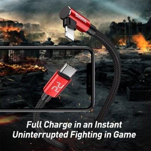 For usb c to Lightning charging cable PD quick charger for iPhone xs ipad Mobile phone game wire cord 18W 2m 1m 90 degree elbow