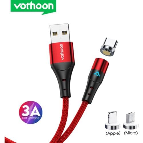 Vothoon 1m Magnetic Cable Fast Charging Micro USB Type C Cable For iphone 11Pro Samsung Magnet Charger Cord Mobile Phone Cable