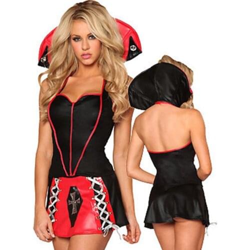 Gothic Womens Clothes Sexy Adult Vampire Costume Women Backless Fancy Dress Masquerade Party Halloween Dracula Costume Cosplay