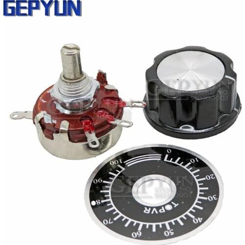 1 set WTH118 DIY Kit Parts 2W 1A Potentiometer 1K 2.2K 4.7K 10K 22K 47K 100K 470K 1M MF-A03 + WHT118 + 0-100 wth Gepyun