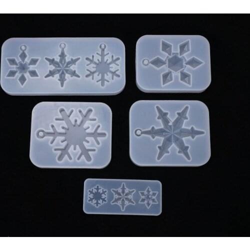 1Pcs Multi Purpose Cake Mould Soft Christmas Ornament DIY Handmade Tools Snowflake Pattern Transparent Craft Jewelry Making