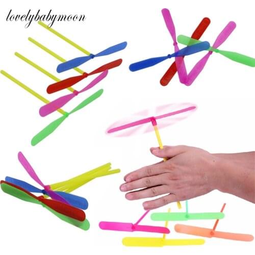 10/20/30/40pcs Novelty Plastic Bamboo Dragonfly Propeller Baby Kids Outdoor Toy Tradition Classic Nostalgic Toys Flying Arrows