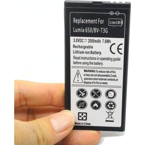 10pcs/lot 2000mAh / 7.6Wh BV-T3G Replacement Battery For Microsoft Nokia lumia 650 RM-1154 Batterie Bateria Batterij