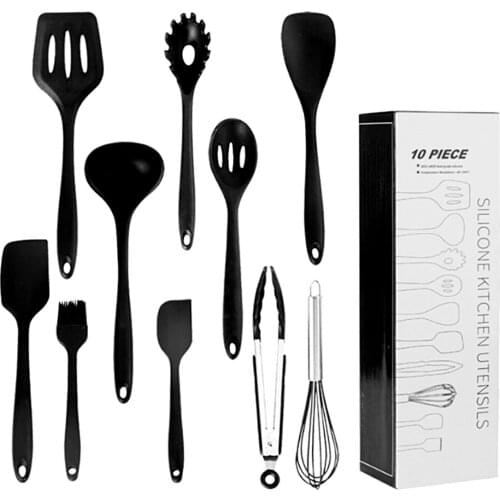 10Pcs Cookware Sets Food Grade Silicone Cooking Utensils Heat Resistant Non Stick Kitchenware Tools Handheld Kitchen Accessories