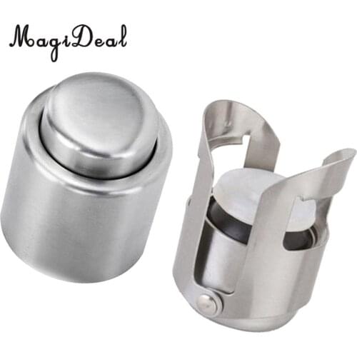 2x Handy Stainless Steel Vacuum Wine Bottle Stopper Plug Cap Pump Sealer Keep Beer Fresh For Days With Air Tight Seal 4.2/2.5cm