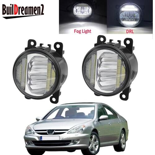 2in1 Car Front Bumper LED Fog Light Assembly Daytime Running Lamp DRL 30W 8000LM 12V For Peugeot 607 (9D, 9U) Saloon 2000-2006
