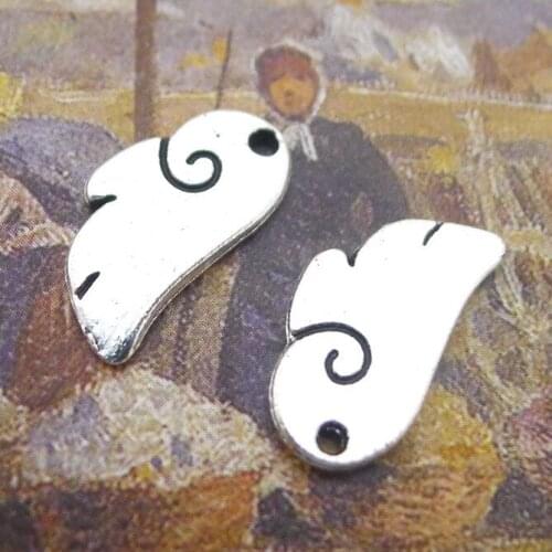 30 Pieces 9*17mm Mixed Alloy Antique Silver Color Wings Charms Bracelet Vintage Pendant Accessory For DIY Jewelry Making