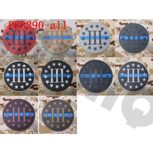 3D PVC patch The Thin Blue line 3% III PERCENT DEFEND LIBERTY