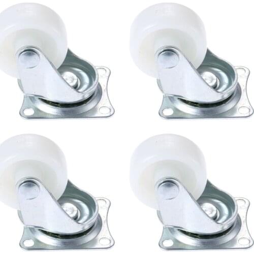 4Pcs Nylon Metal 1.25 Inch Light Duty 360 Degree Swivel Casters Single Wheel Rectangle Top Plate Move Flexible Furniture Casters