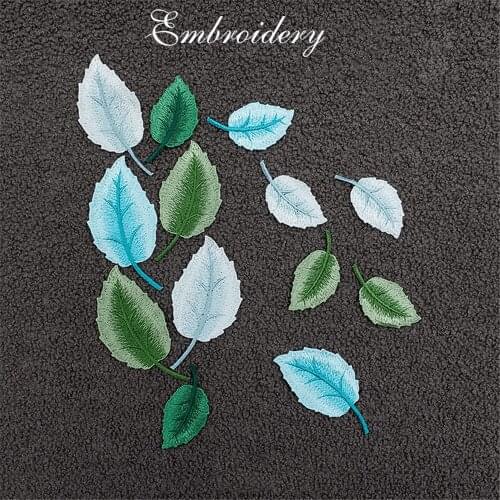 8pcs/Set 4 Color Leaves Embroidery Patches for Housing Clothes Sticker for Shoes Bags DIY Earring Accessories Sew On Patch