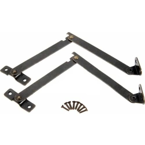 2PC Antique Bronze Lid Support Hinges Kitchen Cabinet Door Support Rod Adjustable Hinge Furniture Furniture Hardware With Screws