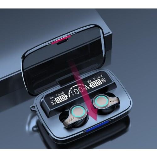 M18 Bluetooth Earphones Wireless TWS Fingerprint Touch Headset Charging Waterproof led display Earbuds for smart phone