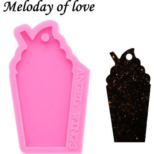 Shiny Ice cream shape molds for keychains DIY drink epoxy model resin keychain mold silicone rubber DY0138