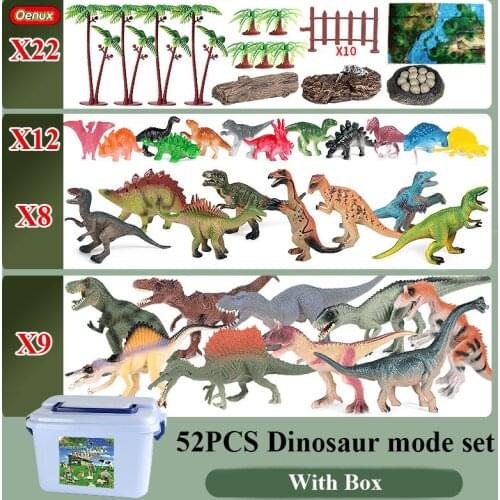 Oenux Jurassic Dinosaurs Playset Tyrannosaurus Therizinosaurus Spinosaurus Action Figures Model Toys Kid Christmas Gift With Box