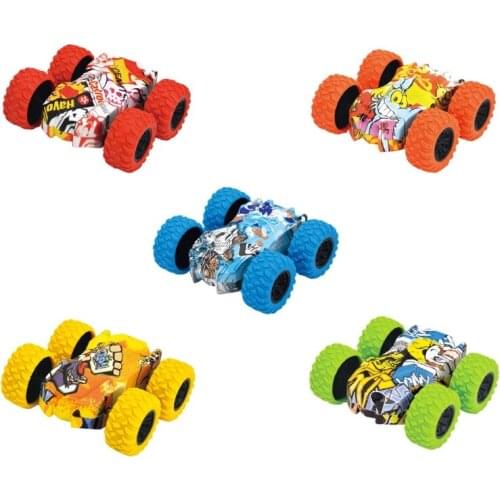 Graffiti Crawler Car Inertia Double Slide Stunt Car, Four Wheel Drive Off-Road Model, Anti-Collision Vehicle Flips Cars 69HE